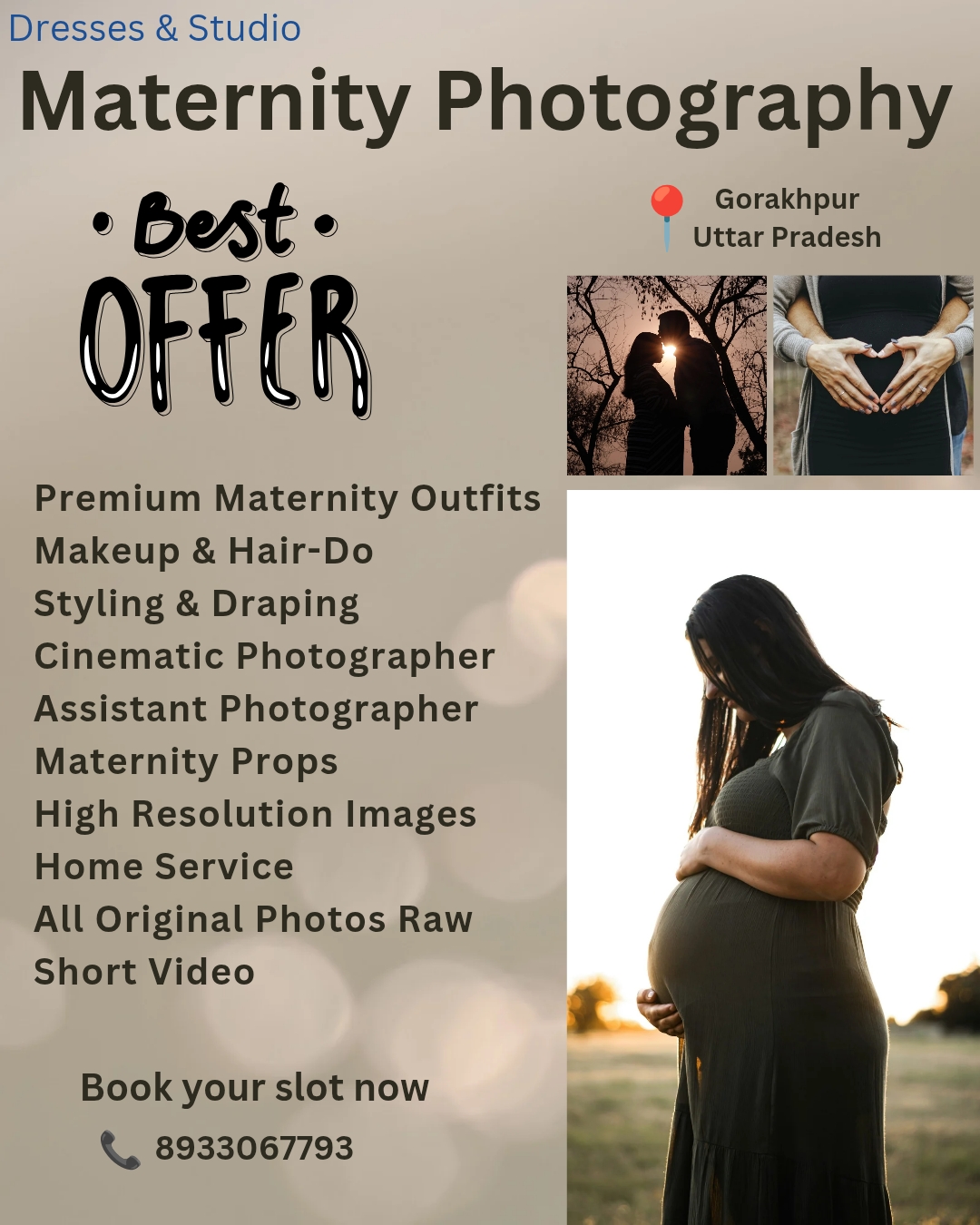 Maternity Photoshoot in Gorakhpur with Price & Online Appointment | Dresses and Studio