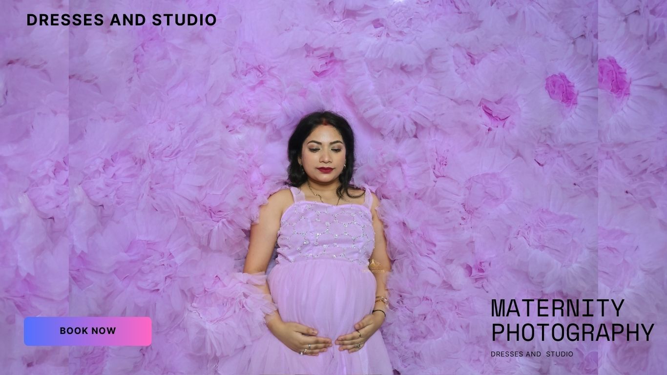 Lavender Ruffle Gown Maternity Shoot – A Dreamy Look for Moms-to-Be